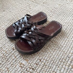 Sonoma Dark Brown Woven Sandals
